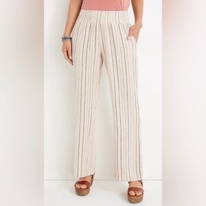 Maurices Striped Wide Leg Linen Blend Pants Size Small